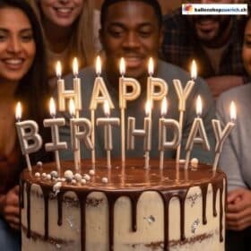 Feliz Aniversário Velas de Aniversário Prateadas